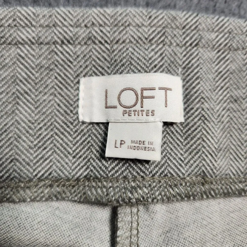 LOFT Pants Women LP Gray Herringbone High Rise Skinny Pull On